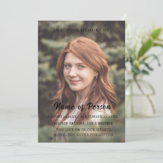 Convite Celebração Elegante de Fotos do Programa Funeral L