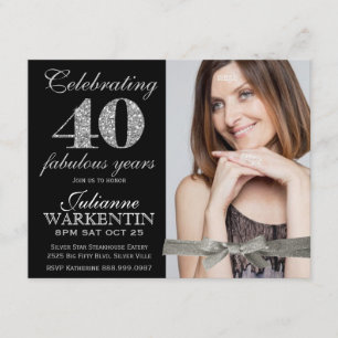 Convite Celebração Elegante do aniversário de 40 anos d