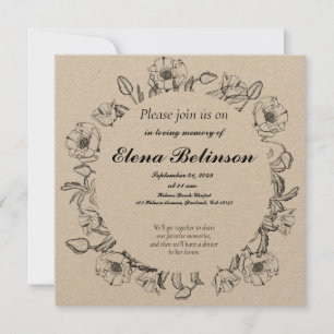 Convite Celebração Elegante do funeral Memorial da Vida