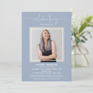 Convite Celebração Elegante Simples da Foto Funeral da Vid