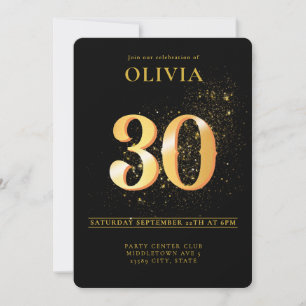 Convite Celebração em Glam aniversário de 30 anos