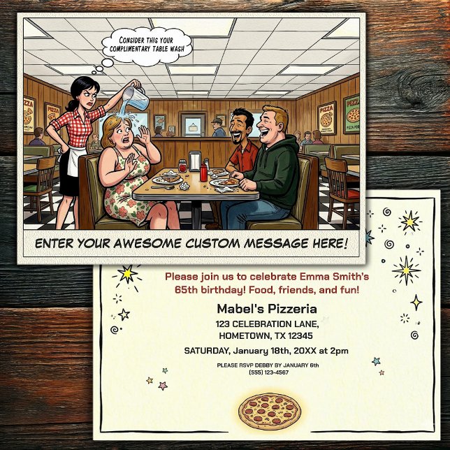 Convite Celebração em Grupo na Pizzaria Divertida (Criador carregado)