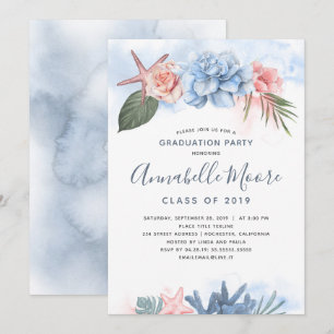 Convite Celebração em Praia  Festa de formatura tropical