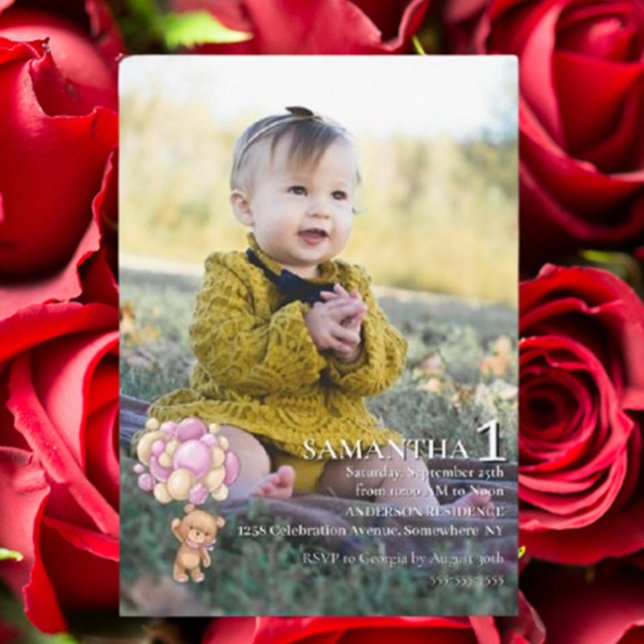 Convite Celebração Especial de 1º Aniversário (Special 1st Birthday Celebration Invitation)