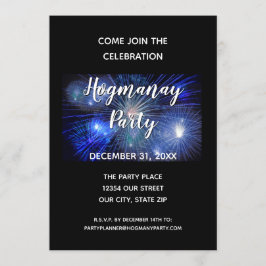 Convite Celebração Feliz do Hogmanay Fogos de Ano Novo