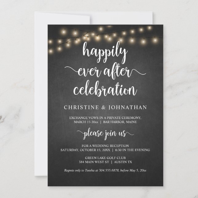 Convite Celebração feliz para sempre, Casamento Rústico I (Frente)