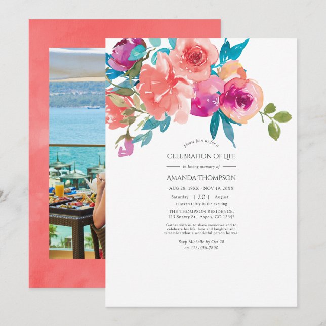 Convite Celebração Floral Coral e Fandango da Vida (Frente/Verso)