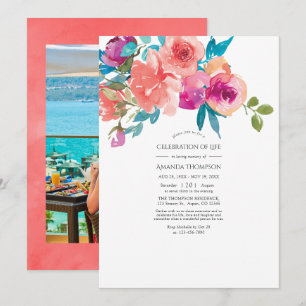 Convite Celebração Floral Coral e Fandango da Vida