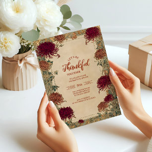 Convite Celebração Floral de Colheita Elegante