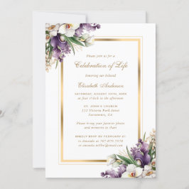 Convite Celebração Floral de Foto Orquídea Branca Dourada