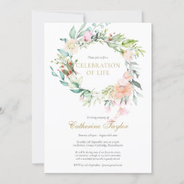 Convite Celebração Floral de Rosas Elegantes na Celebração