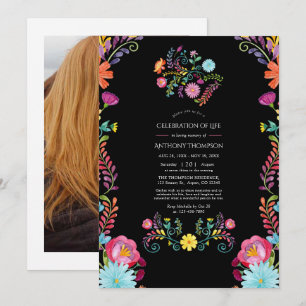Convite Celebração Floral Mexicana da Festa da Vida