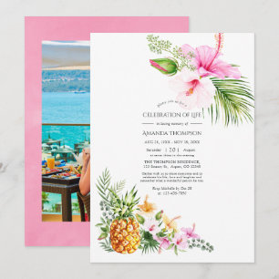 Convite Celebração Floral Tropical em Aquarela da Vida