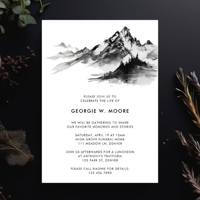 Convite Celebração Funeral da Floresta Negra (Criador carregado)