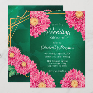 Convite Celebração Geométrica De Casamento De Chrysanthemu