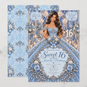 Convite Celebração Ice Blue Sweet 16