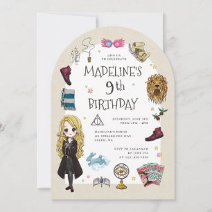 Convite Celebração Mágica de Aniversário da Luna Lovegood