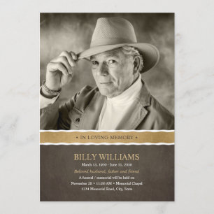 Convite Celebração memorável fúnebre da foto do serviço da