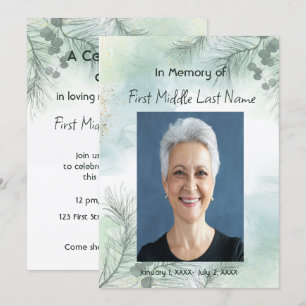 Convite Celebração Memorial de Fotos da Vida