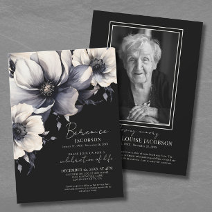 Convite Celebração Memorial de Vida em Letra Elegante