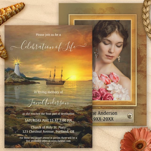 Convite Celebração Memorial do Farol da Foto da Vida (Criador carregado)