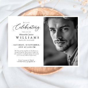 Convite Celebração Mínima da Vida Foto Memorial Funeral