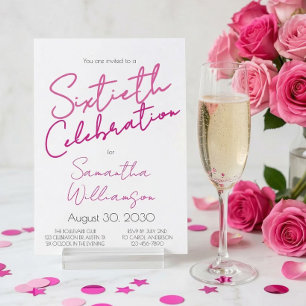 Convite Celebração Mínima de Sexagésimo Aniversário Rosa S
