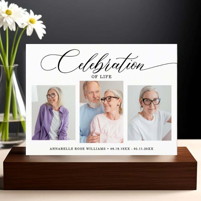 Convite Celebração Moderna Da Vida Da Colagem De Fotos (Criador carregado)