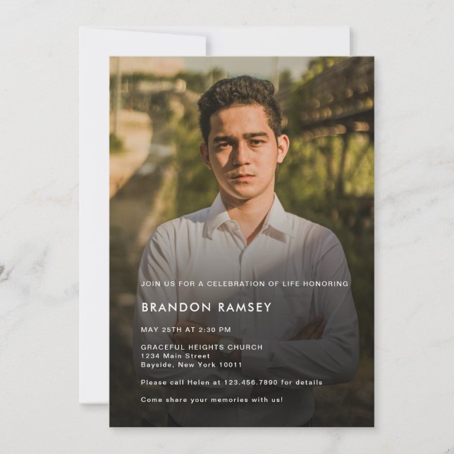 Convite Celebração Moderna De Fotos Da Vida (Frente)