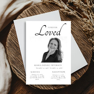 Convite Celebração Moderna de Fotos do Serviço Funeral Lif