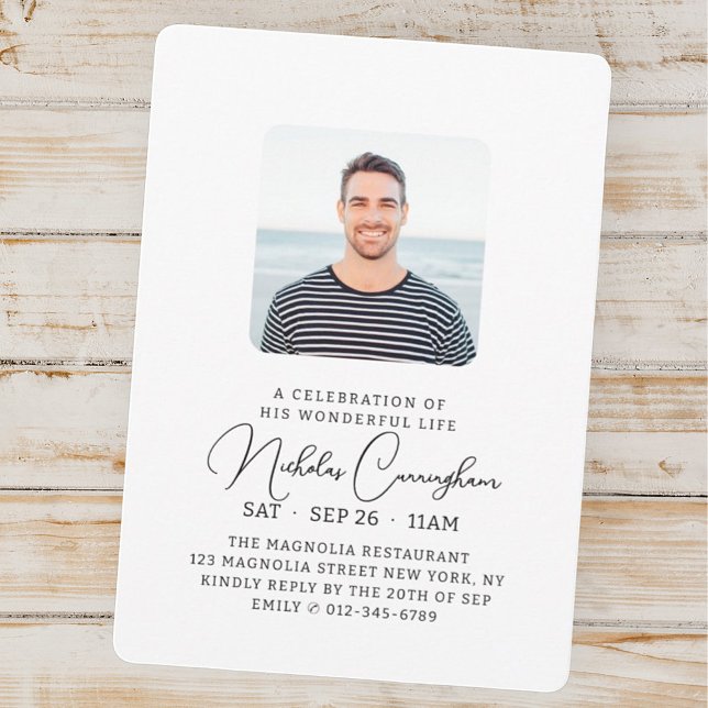 Convite Celebração Moderna de Seu Maravilhoso Memorial de  (Criador carregado)