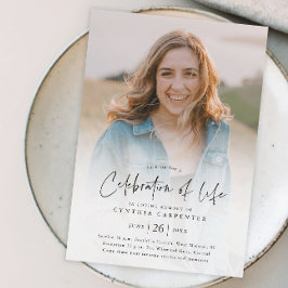 Convite Celebração Moderna do Funeral Memorial da Vida
