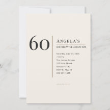 Celebração Moderna Minimalista de 60 Anos