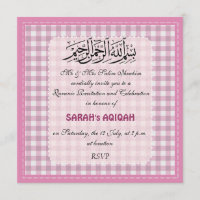 Celebração muçulmana de Aqiqah do rosa do bebé