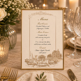 Convite Celebração no Menu Personalizado da Mansão