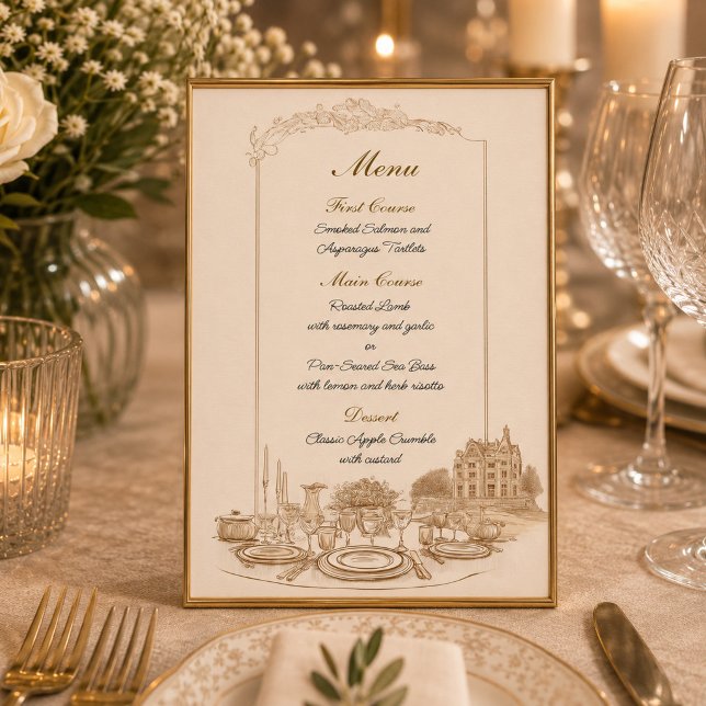 Convite Celebração no Menu Personalizado da Mansão (Criador carregado)