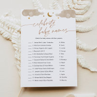 Celebração Nome do Bebê Twinkle Star Jogo do Chá d