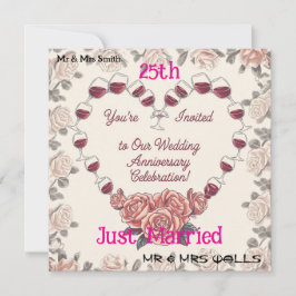 Convite Celebração Personalizada 25 Anos de Amor