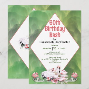 Convite Celebração Personalizada com Flor Tropical & Flami