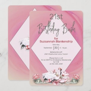 Convite Celebração Personalizada com Flor Tropical & Flami