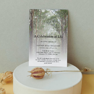 Convite Celebração Personalizada da Floresta Funeral da Vi