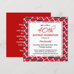 Convite Celebração Personalizada de Aniversário do FLAG TR