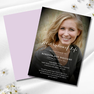 Convite Celebração personalizada de fotos do Funeral Lif