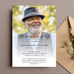 Convite Celebração personalizada de fotos do Funeral Life