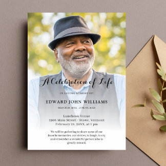 Convite Celebração personalizada de fotos do Funeral Life