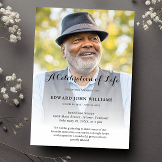 Convite Celebração personalizada de fotos do Funeral Life