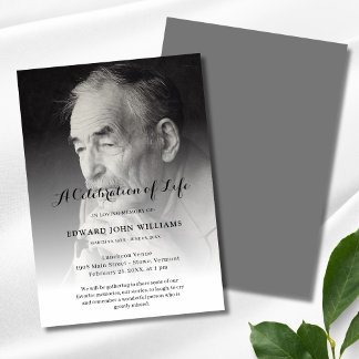 Convite Celebração personalizada de fotos do Funeral Life