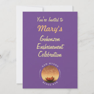 Convite Celebração Personalizada do Entalhe Gohonzon do SG