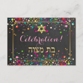 Convite Celebração PixDezines Mitzvah Dazzled/Rainbow