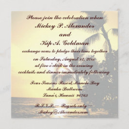 Convite Celebração romântica do casamento de praia